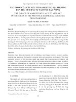 Tác động của các yếu tố marketing địa phương đến thu hút đầu tư tại tỉnh Đắk Nông