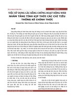 Việc sử dụng các bằng chứng hoạt động web nhằm tăng tính kịp thời các chỉ tiêu thống kê chính thức