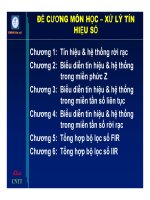 Bài giảng Xử lý tín hiệu số - Chương 1: Tín hiệu và hệ thống rời rạc