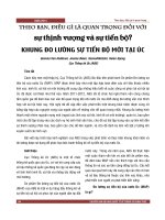 Theo bạn, điều gì là quan trọng đối với sự thịnh vượng và sự tiến bộ? Khung đo lường sự tiến bộ mới tại Úc