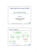 Lecture Digital signal processing: Lecture 8 - Zheng-Hua Tan