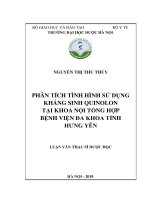 Phân tích tình hình sử dụng kháng sinh quinolon tại khoa Nội tổng hợp Bệnh viện đa khoa tỉnh Hưng Yên