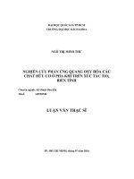 Nghiên cứu phản ứng quang oxy hóa các chất hữu cơ ở pha khí trên xúc tác TiO2 biến tính