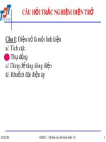 Bài giảng Vật liệu và linh kiện điện tử - Bài tập trắc nghiệm: Điện trở