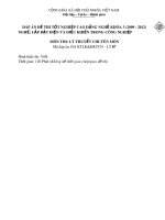Đáp án đề thi tốt nghiệp cao đẳng nghề khóa 3 (2009-2012) - Nghề: Lắp đặt điện và điều khiển trong công nghiệp - Môn thi: Lý thuyết chuyên môn - Mã đáp án: ĐA KTLĐ&ĐKTCN-LT07
