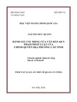 Đánh giá tác động của văn bản quy phạm pháp luật của chính quyền địa phương cấp tỉnh tt 