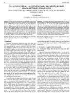 Phân tích và thảo luận ứng dụng kĩ thuật dữ liệu lớn trong lưới điện thông minh