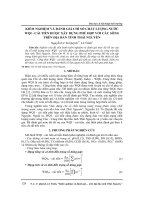 Kiểm nghiệm và đánh giá chỉ số chất lượng nước WQI - cải tiến được xây dựng phù hợp với các sông trên địa bàn tỉnh Thái Nguyên
