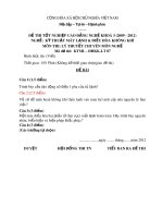 Đề thi tốt nghiệp cao đẳng nghề khoá 3 (2009-2012) - Nghề: Kỹ thuật máy lạnh và điều hòa không khí - Môn thi: Lý thuyết chuyên môn nghề - Mã đề thi: KTML-ĐHKK-LT07