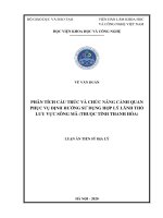 Phân tích cấu trúc và chức năng cảnh quan phục vụ định hướng sử dụng hợp lý lãnh thổ lưu vực sông mã (thuộc tỉnh thanh hóa) 