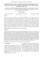 Biến đổi khí hậu, hiệu quả kinh doanh và vai trò điều tiết của sở hữu nhà nước tại các công ty phát điện: Bằng chứng thực nghiệm tại Việt Nam
