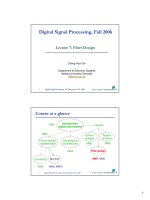 Lecture Digital signal processing: Lecture 7 - Zheng-Hua Tan