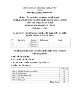 Đề thi tốt nghiệp cao đẳng nghề khóa 3 - Nghề: Lắp đặt điện và điều khiển trong công nghiệp - Môn thi: Thực hành nghề - Mã đề thi: KTLĐĐ&ĐKTCN-TH04