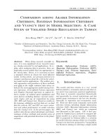 Comparison among Akaike information criterion, bayesian information criterion and Vuong''s test in model selection: A case study of violated speed regulation in Taiwan