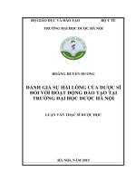 Đánh giá sự hài lòng của dược sĩ đối với hoạt động đào tạo tại Trường Đại học Dược Hà Nội
