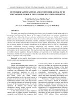 Customer satisfaction and customer loyalty in Vietnamese mobile telecommunication industry