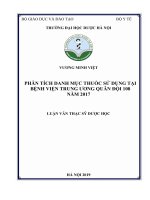 Phân tích danh mục thuốc sử dụng tại Bệnh viện Trung ương Quân đội 108 năm 2017