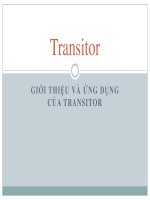 Bài giảng Giới thiệu và ứng dụng của Transitor