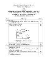 Đáp án đề thi tốt nghiệp cao đẳng nghề khoá 3 (2009-2012) - Nghề: Kỹ thuật máy lạnh và điều hòa không khí - Môn thi: Lý thuyết chuyên môn nghề - Mã đề thi: DA KTML-ĐHKK-LT29