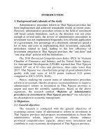 Cải cách thủ tục hành chính trong đầu tư tại tỉnh thái nguyên tt tiếng anh 