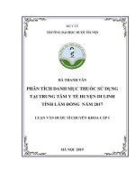 Phân tích danh mục thuốc sử dụng tại trung tâm y tế huyện di linh tỉnh lâm đồng năm 2017 