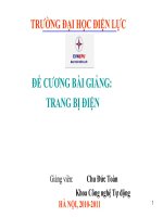 Đề cương bài giảng: Trang bị điện