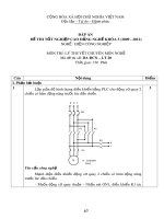 Đáp án đề thi tốt nghiệp cao đẳng nghề khóa 3 (2009-2012) - Nghề: Điện công nghiệp - Môn thi: Lý thuyết chuyên môn nghề - Mã đề thi: DA ĐCN-LT20