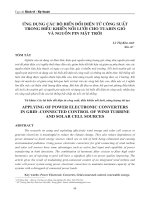 Ứng dụng của bộ biến đổi điện tử công suất trong điều khiển nối lưới cho tuabin gió và nguồn pin mặt trời