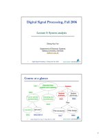 Lecture Digital signal processing: Lecture 5 - Zheng-Hua Tan