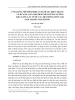 Ứng dụng mô hình Mike 11 đánh giá hiện trạng và đưa ra các giải pháp nhằm tăng cường khả năng lấy nước của hệ thống thủy lợi Nam Thanh - Hải Dương