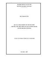 Quản lý hoạt động tổ chuyên môn trường tiểu học hồng hà, quận bình thạnh, thành phố hồ chí minh 