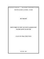 Hoàn thiện tổ chức kế toán tại bệnh viện đại học quốc gia hà nội 