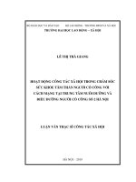 Hoạt động công tác xã hội trong chăm sóc sức khỏe tâm thần người có công với cách mạng tại trung tâm nuôi dưỡng và điều dưỡng người có công số 2 hà nội 