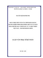 Hoàn thiện phân tích tài chính khách hàng doanh nghiệp trong hoạt động cho vay của ngân hàng thương mại cổ phần đầu tư và phát triển việt nam   chi nhánh hoàn kiếm 