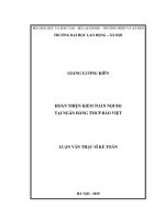 Hoàn thiện kiểm toán nội bộ tại ngân hàng thương mại cổ phần bảo việt 