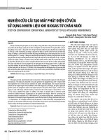 Nghiên cứu cải tạo máy phát điện cỡ vừa sử dụng nhiên liệu khí biogas từ chăn nuôi