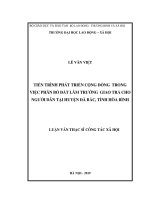 Tiến trình phát triển cộng đồng trong việc phân bổ đất lâm trường giao trả cho người dân tại huyện đà bắc, tỉnh hòa bình 