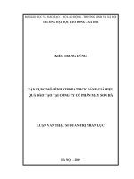 Vận dụng mô hình kirkpatrick đánh giá kết quả đào tạo tại công ty cổ phần may sơn hà 