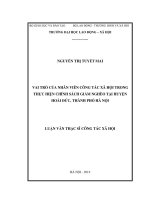 Vai trò của nhân viên công tác xã hội trong thực hiện chính sách giảm nghèo tại huyện hoài đức, thành phố hà nội 