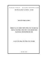 Nhiệm vụ của nhân viên công tác xã hội tại trung tâm phục hồi chức năng bệnh viện bạch mai, thành phố hà nội 