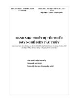 Danh mục thiết bị tối thiểu dạy nghề điện tàu thủy