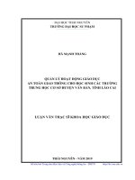 (Luận văn thạc sĩ) Quản lý hoạt động giáo dục an toàn giao thông cho học sinh các trường trung học cơ sở huyện Văn Bàn, tỉnh Lào Cai