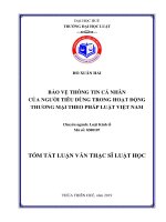 Bảo vệ thông tin cá nhân của người tiêu dùng trong hoạt động thương mại theo pháp luật việt nam (tt) 