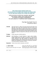Ứng dụng mạng nơron nhân tạo để dự báo phụ tải ngắn hạn trong hệ thống điện có xét đến ảnh hưởng của thông số nhiệt độ