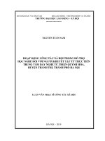 Hoạt động công tác xã hội trong hỗ trợ học nghề đối với người khuyết tật, từ thực tiễn trung tâm dạy nghề từ thiện quỳnh hoa, huyện thanh trì, thành phố hà nội 