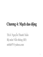 Bài giảng Mạch điện tử nâng cao: Chương  4 - ThS. Nguyễn Thanh Tuấn