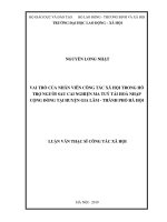 Vai trò của nhân viên công tác xã hội trong hỗ trợ người sau cai nghiện ma tuý tái hoà nhập cộng đồng tại huyện gia lâm   thành phố hà nội 