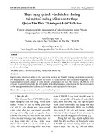 Thực trạng quản lí văn hóa học đường tại một số trường Mầm non tư thục Quận Tân Phú, Thành phố Hồ Chí Minh