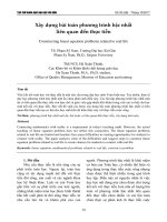 Xây dựng bài toán phương trình bậc nhất liên quan đến thực tiễn