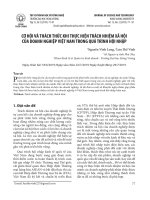 Cơ hội và thách thức khi thực hiện trách nhiệm xã hội của doanh nghiệp Việt Nam trong quá trình hội nhập